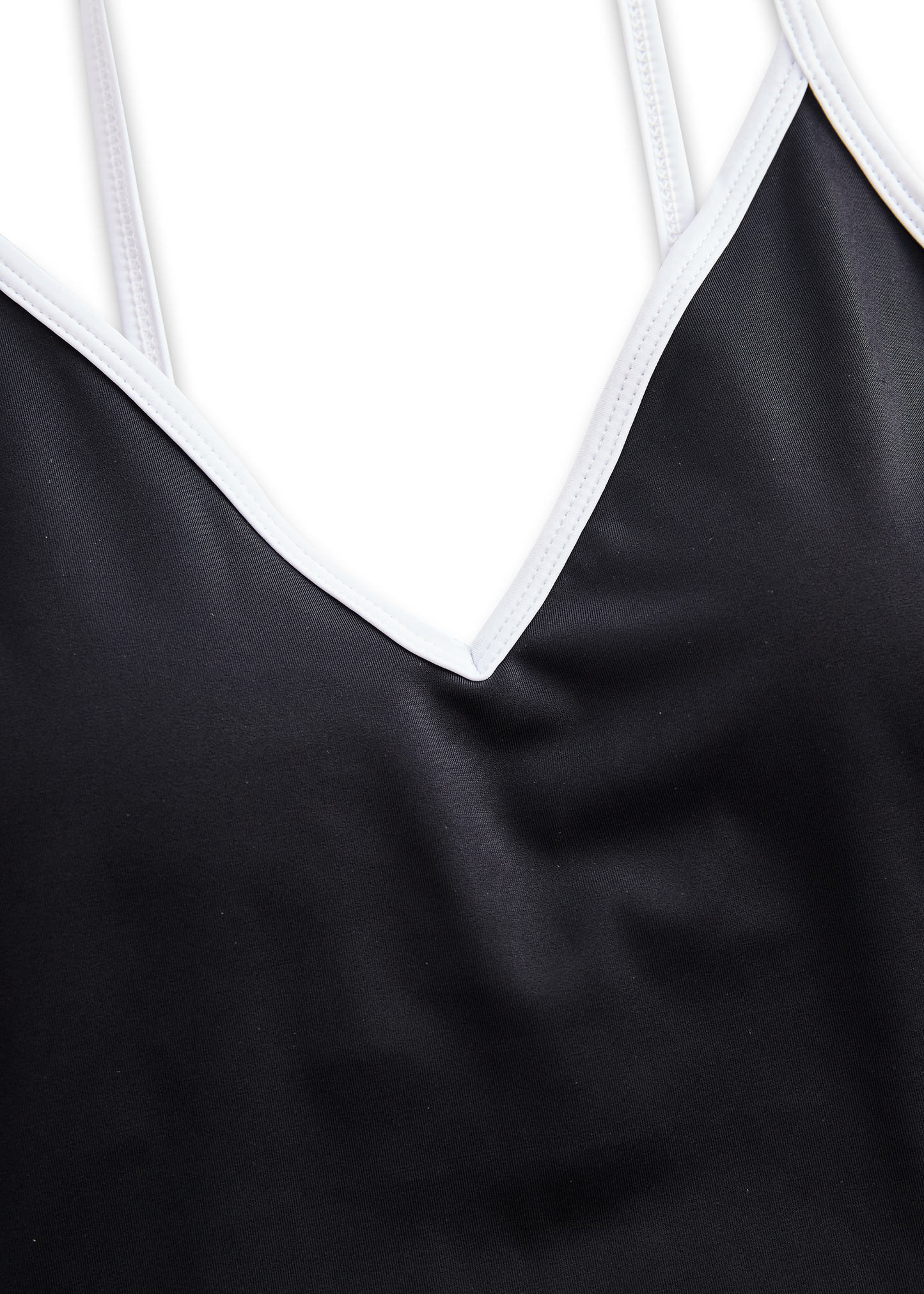 Ceylan Women’s Deep V-Neck One-Piece Swimsuit with Contrast Piping