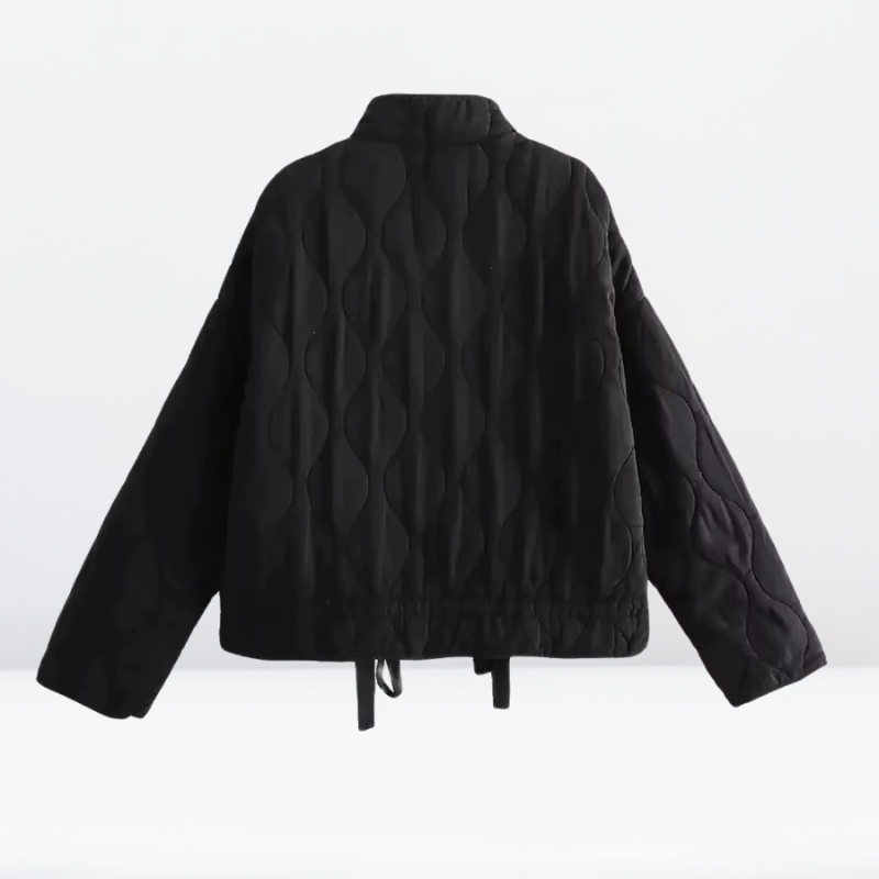 Women's Quilted Jacket with Drawstring Waist