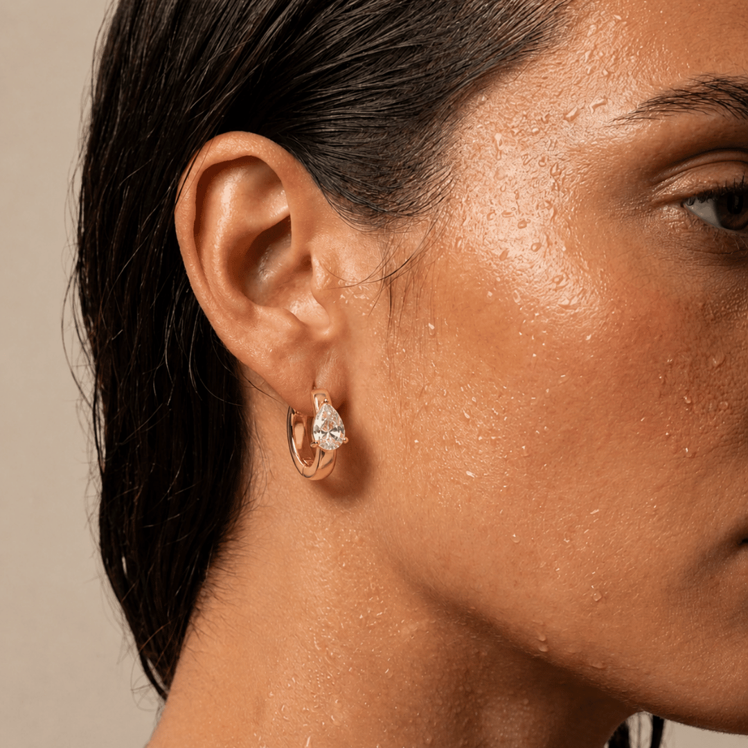 Women's Pearl Hoop Earrings, 20mm
