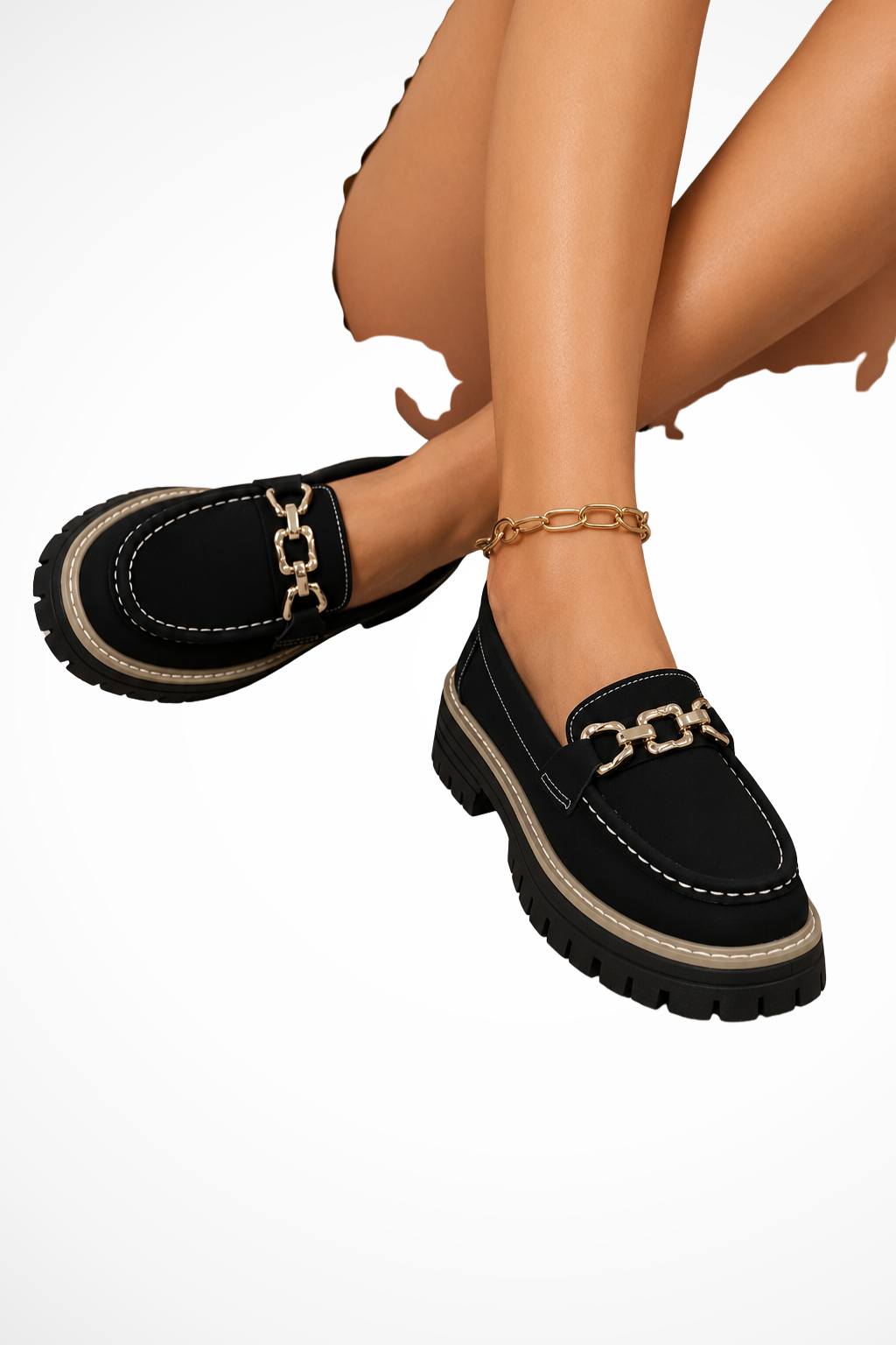 Women's Chain Detail Chunky Orthopedic Loafers