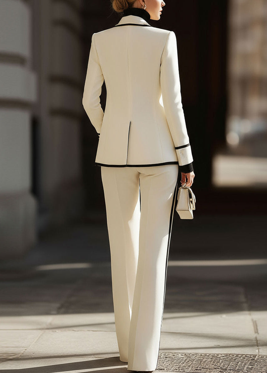 Ceylan Women’s Double Breasted Suit Set with Contrast Trim