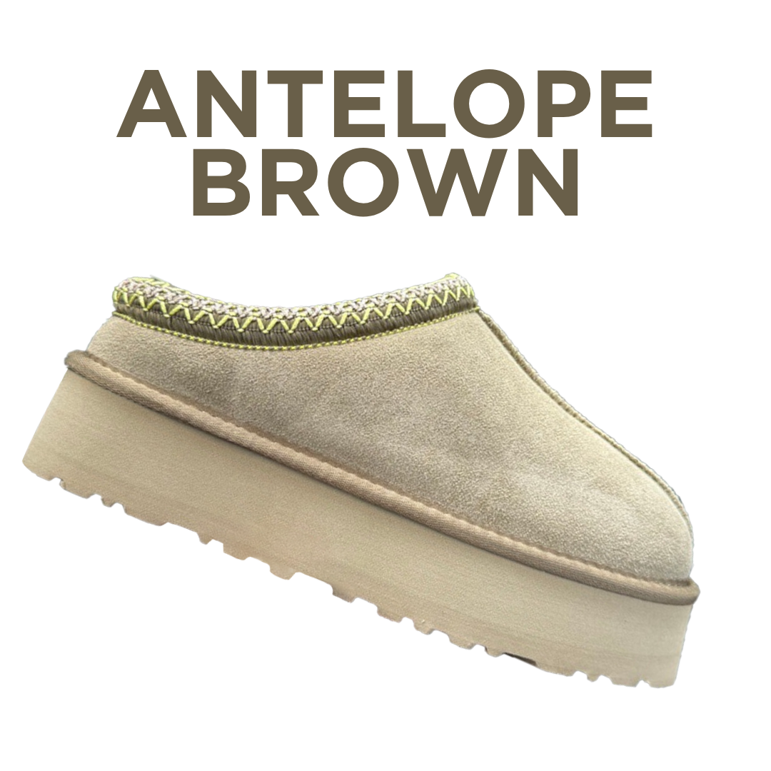 Ceylan Genuine Suede Fuzzy Slippers