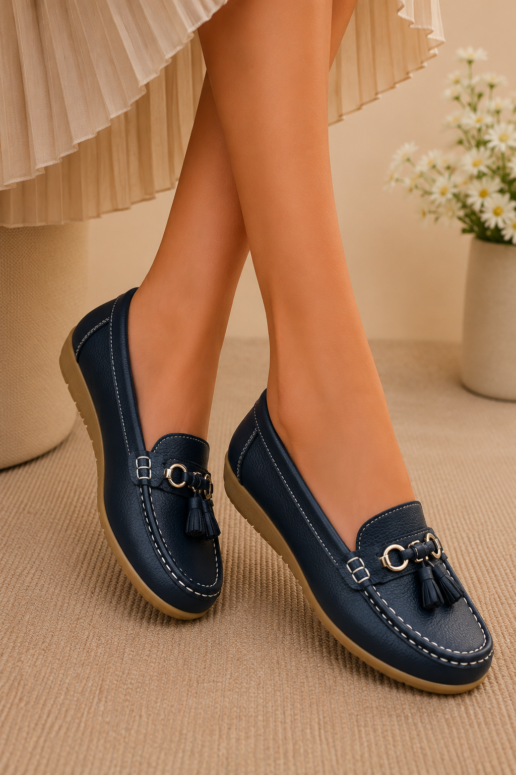 Women's Tassel Leather Orthopedic Loafers