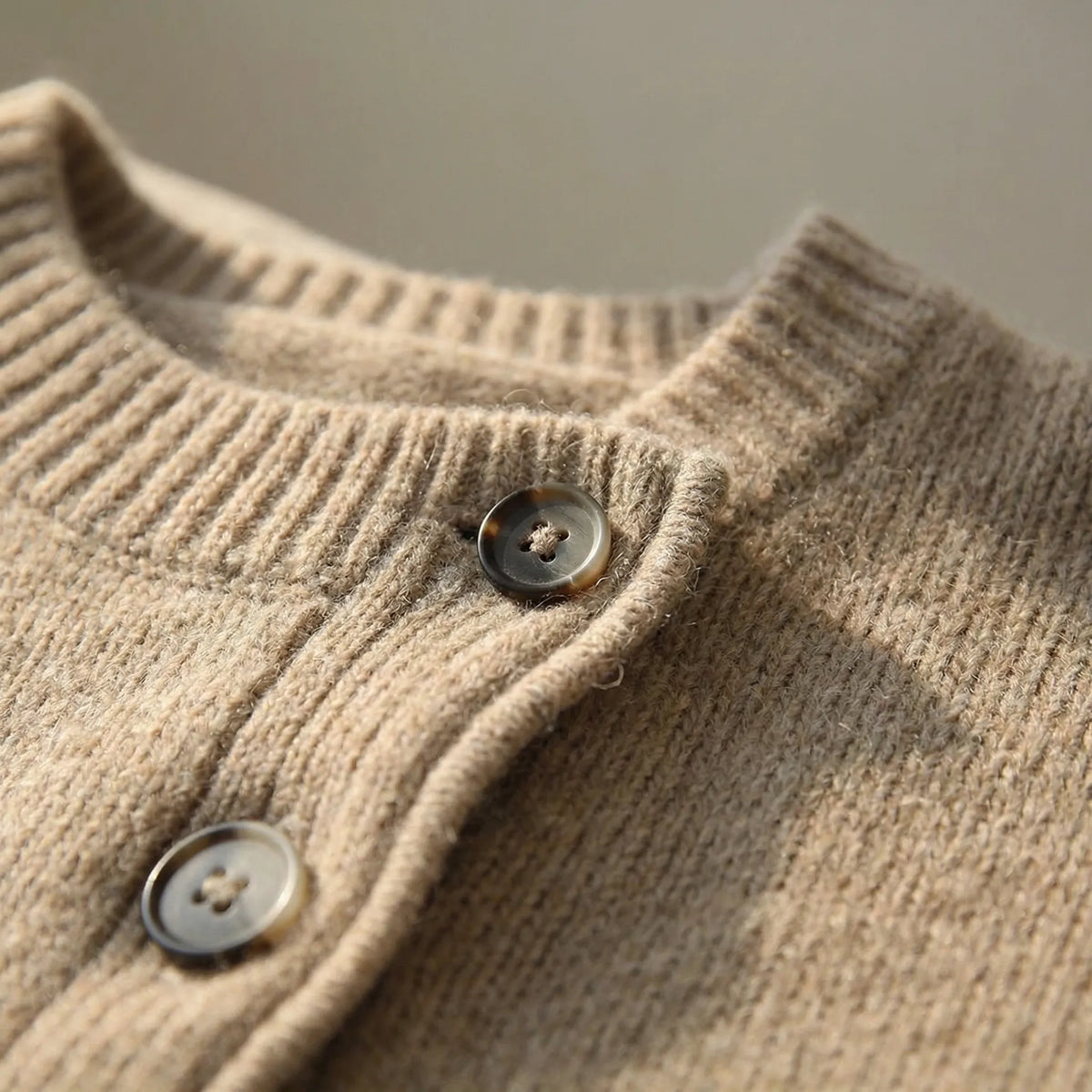 Women's Wrap Knit Cardigan with Asymmetric Button Detail