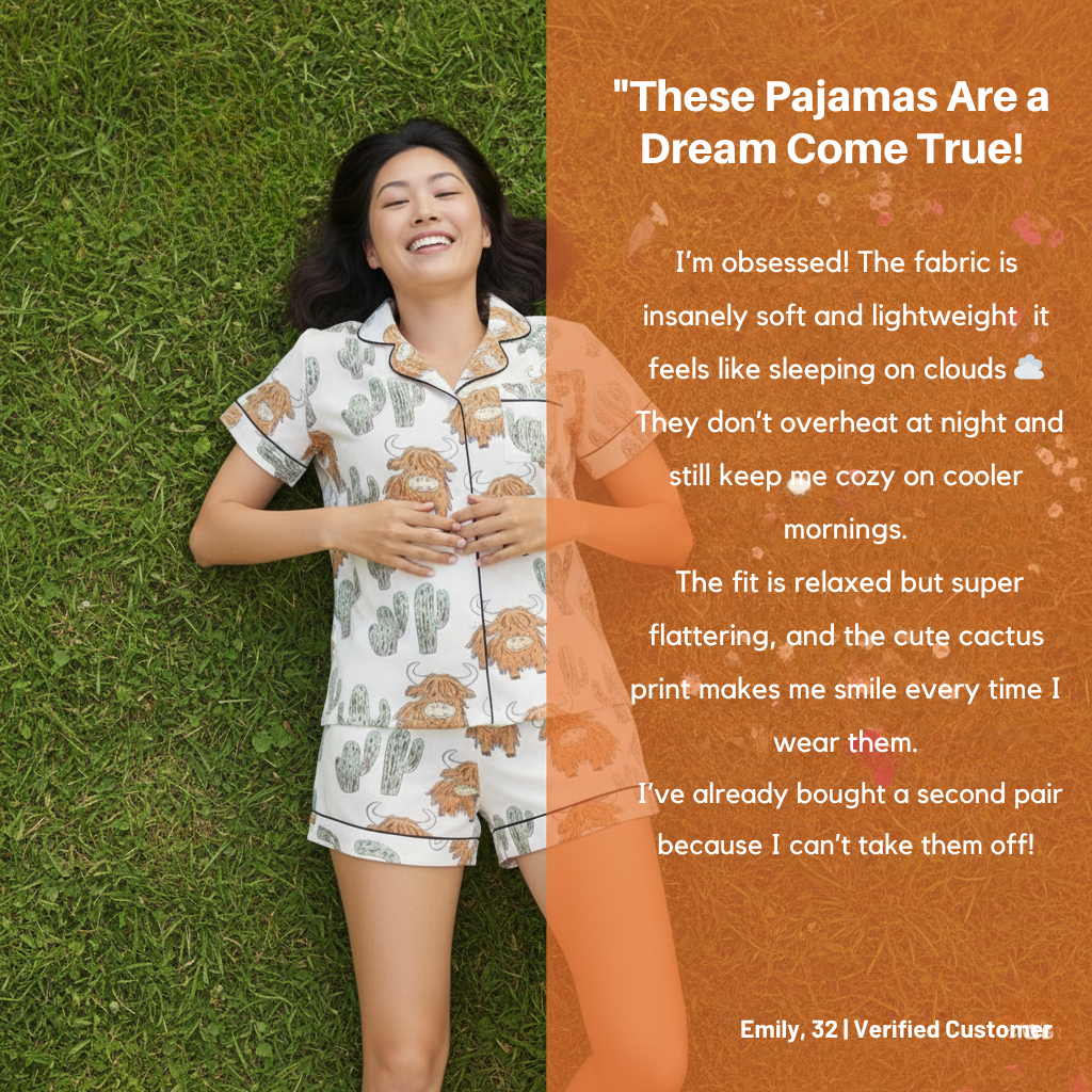 Ceylan® Highland Cow Cactus Women's Pajama Set