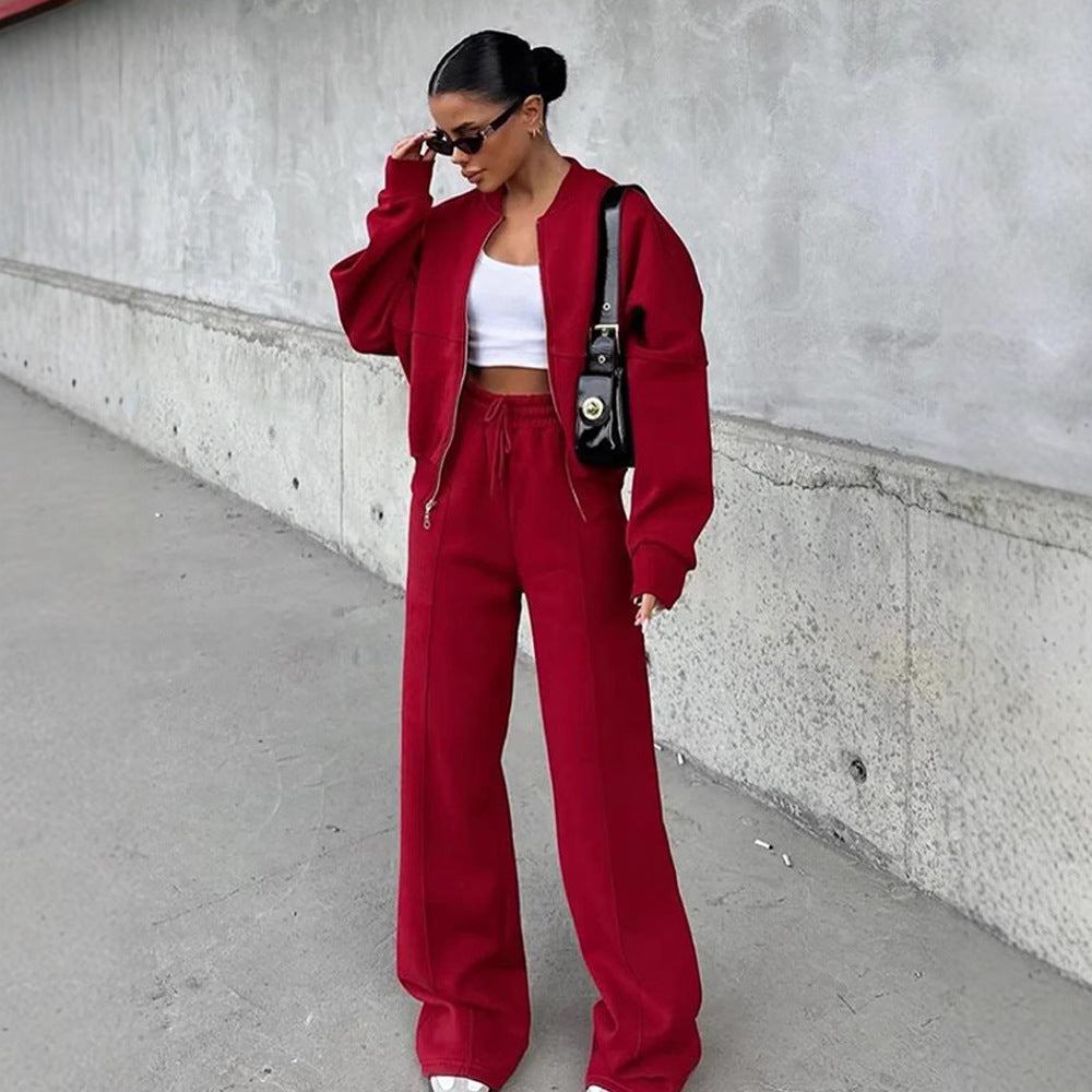 Ceylan® Oversized Zip Up Sweatsuit Set