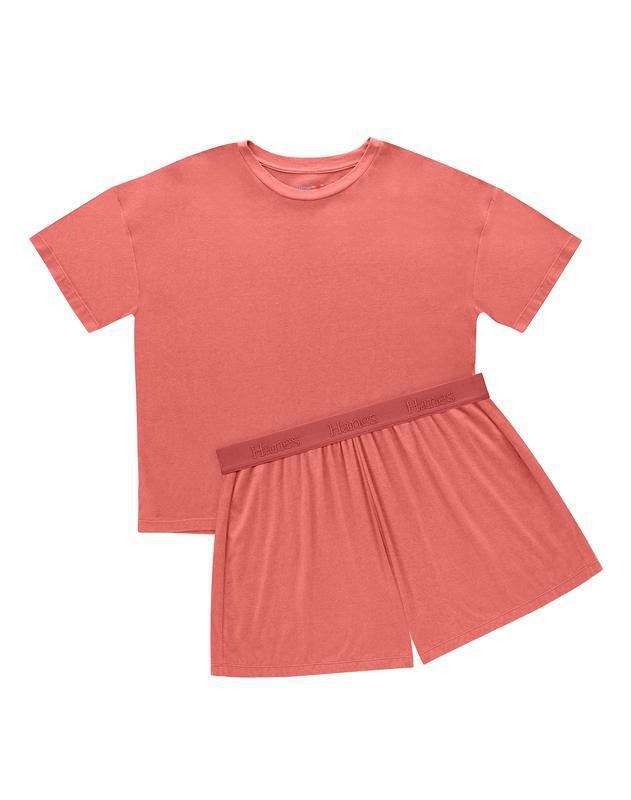 Women’s 2-Piece Lounge Set with Oversized Tee and Relaxed Shorts