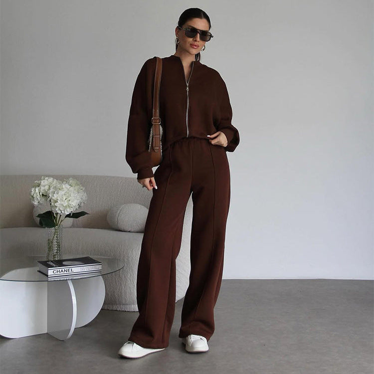 Ceylan® Oversized Zip Up Sweatsuit Set