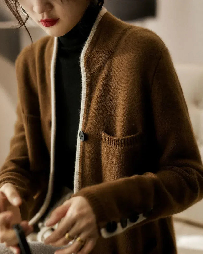 Ceylan Women’s Soft Knit Cardigan V-Neck Button Sweater