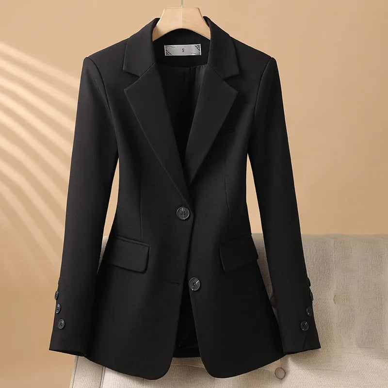 Women’s Blazer Jackets with Three-Quarter Button Sleeves and Notch Lapels