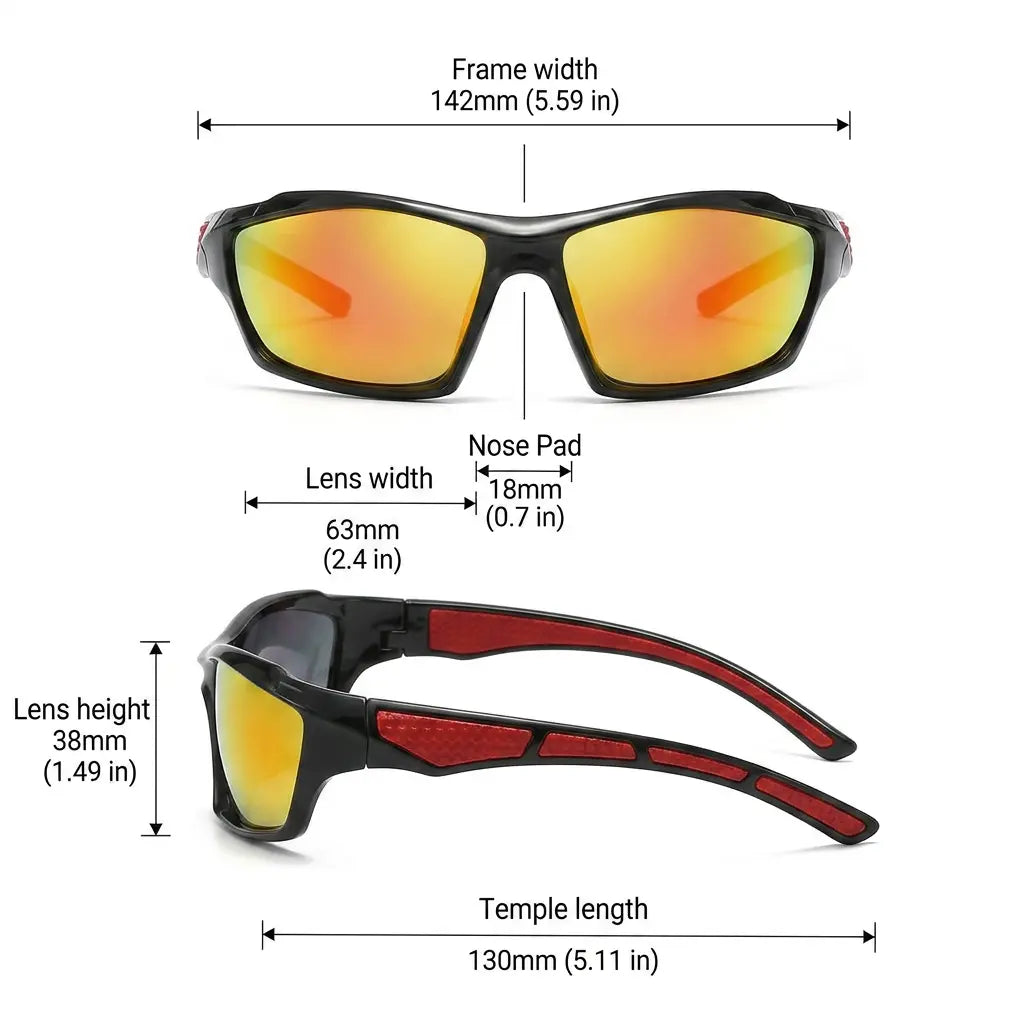 Polarized Sport Sunglasses Wraparound Mirrored UV400
