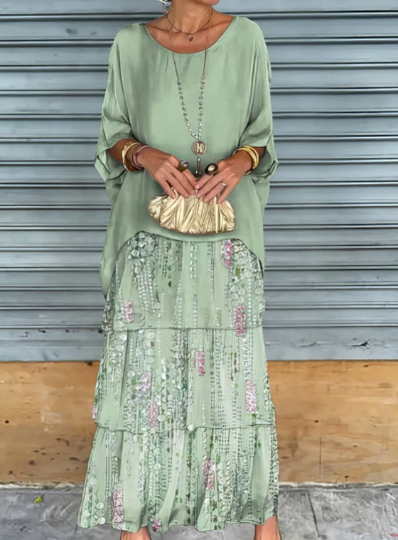 Women¡¯s Layered Chiffon Maxi Dress Flowy Bohemian A-Line Gown