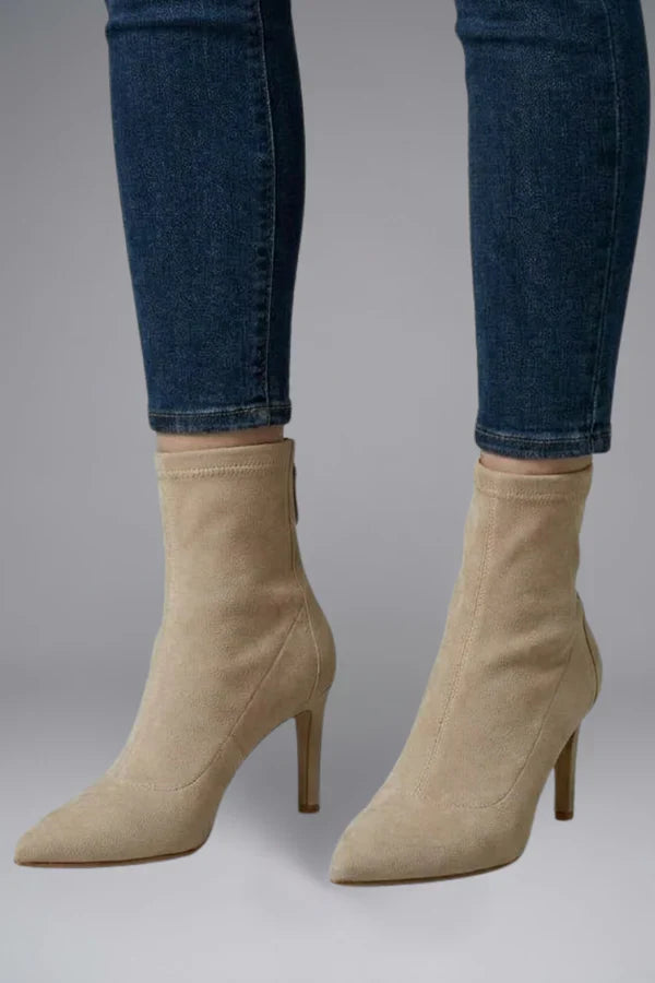 Women's Ankle Boots with Zip Closure and Block Heel