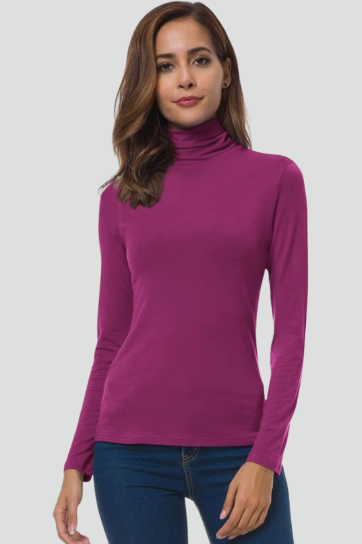 Women's Turtleneck Roll Neck Sweater with Long Sleeves