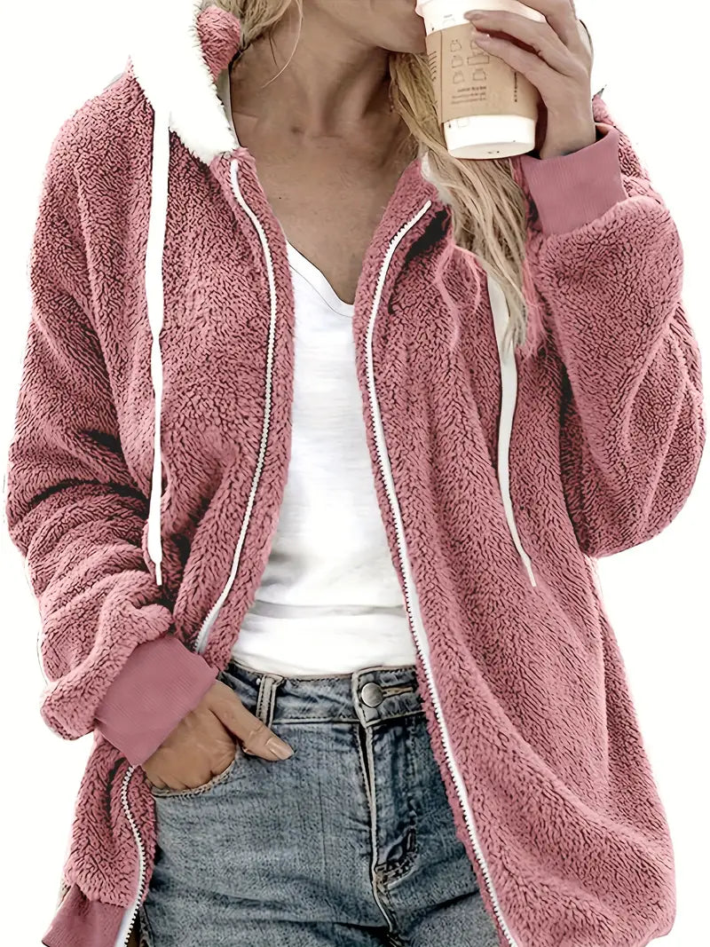 Drune | Oversized Teddyjacke für Damen | Warme und stilvolle Winterjacke