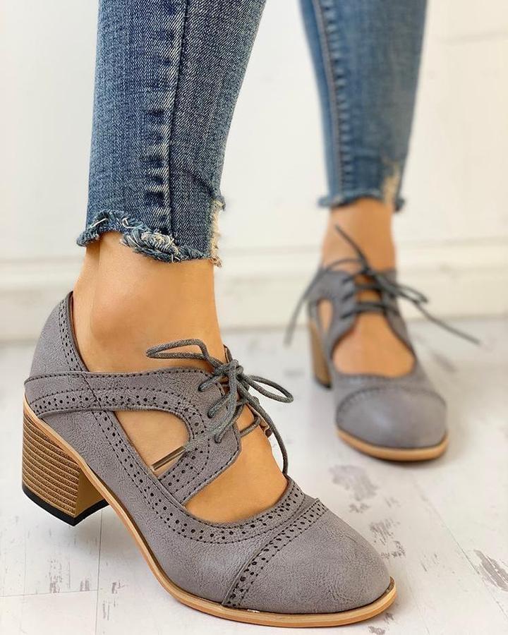 Wedding Shoes For Women | Mary Jane Block Heel Lace-Up