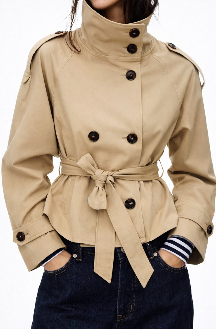 Penelope | Women's Double-Breasted Belted Trench Coat Blazer