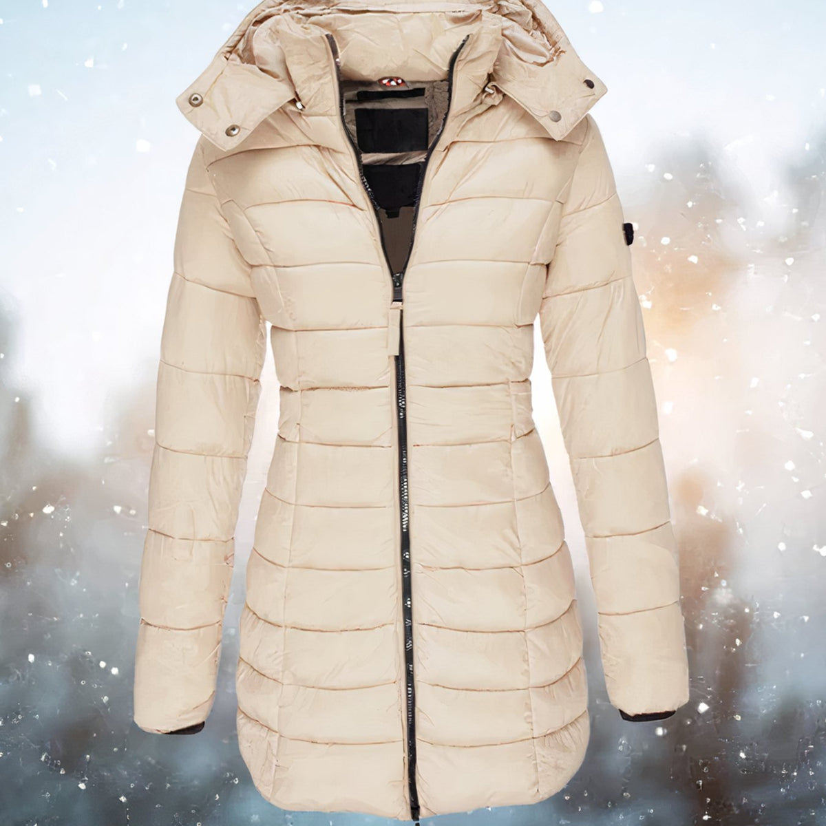 Camila | Women's Fitted Hooded Quilted Jacket Long Puffer Coat