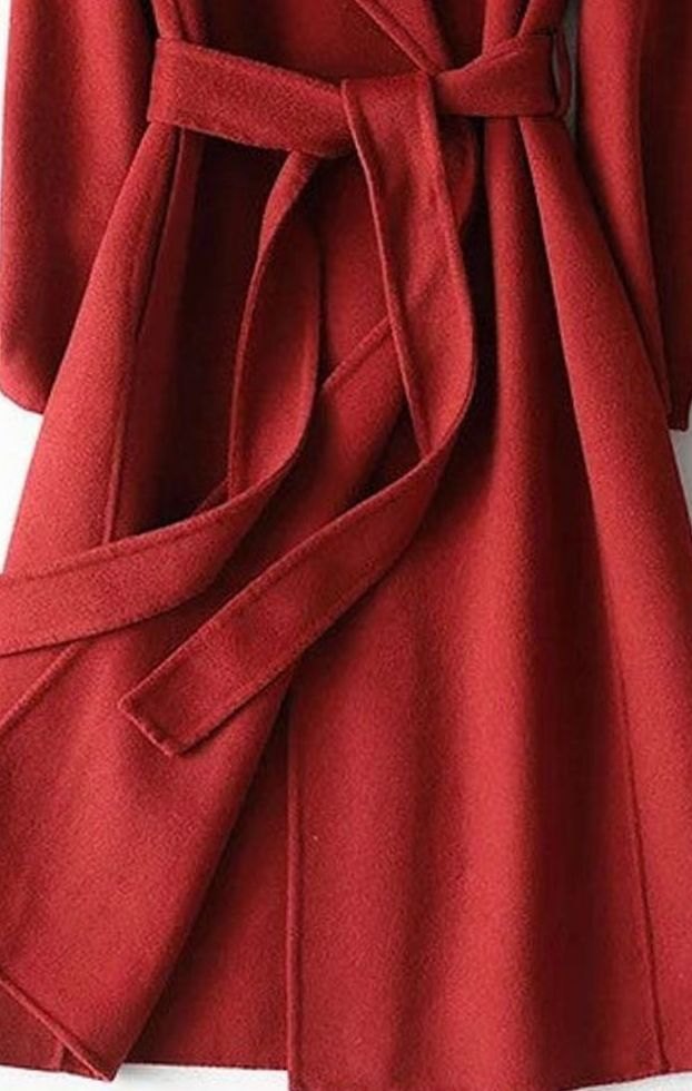 Harper | Women's Wool Blend Belted Wrap Coat A-Line Long Silhouette