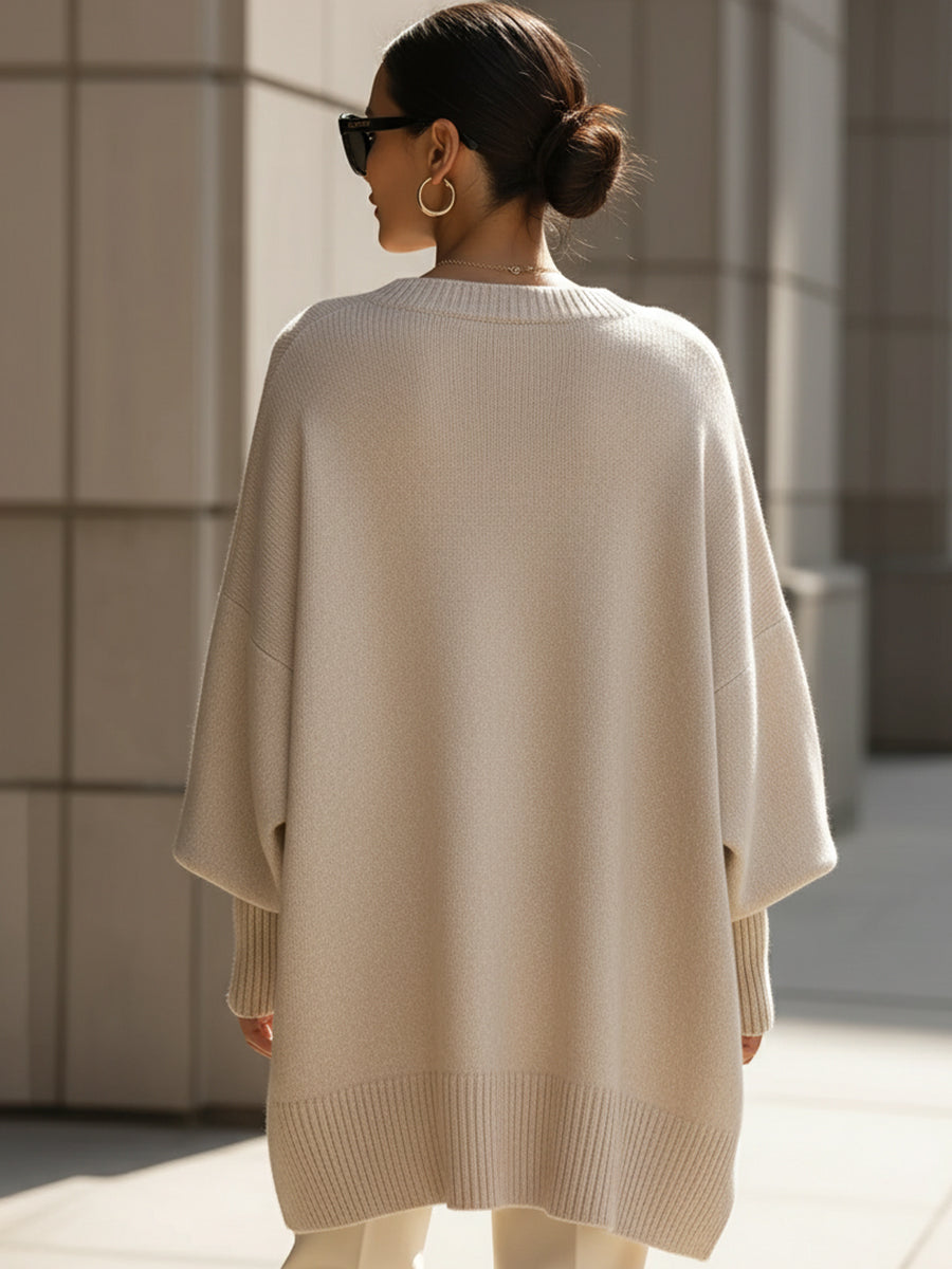 Women's Oversized Longline Poncho Sweater