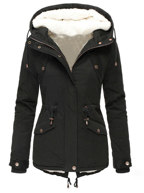 Women's Hooded Parka with Sherpa Lining for Winter