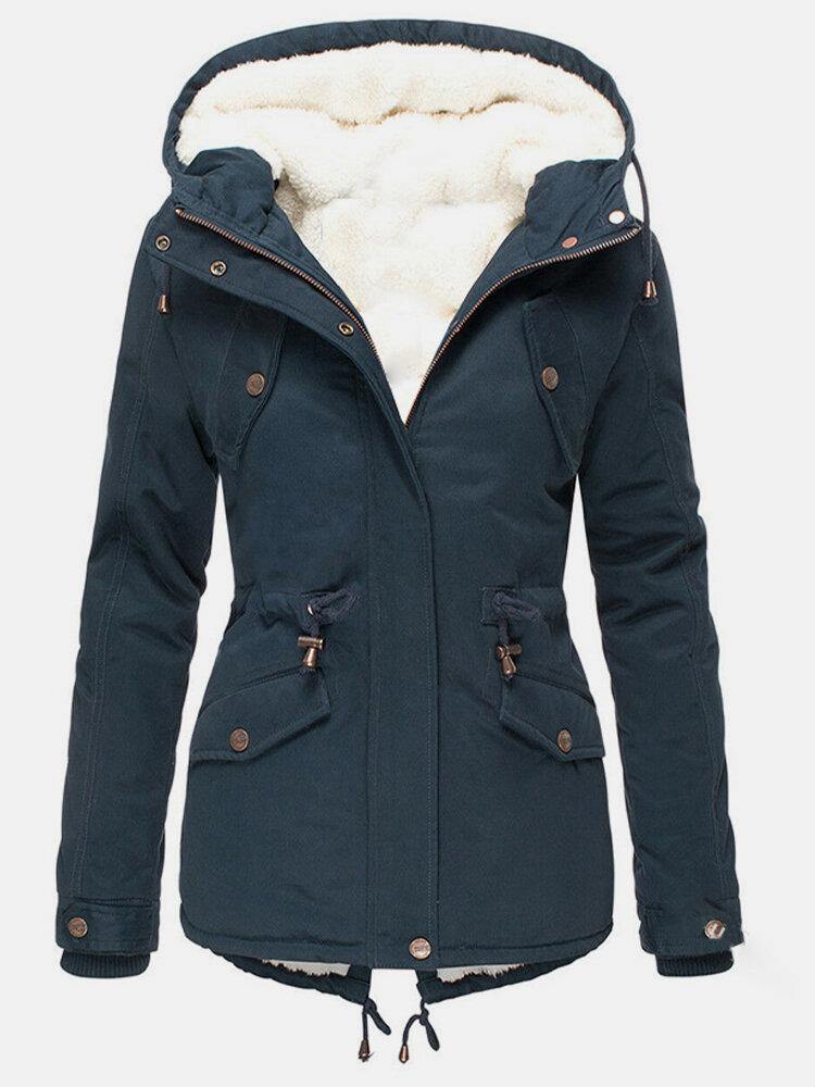 Women's Hooded Parka with Sherpa Lining for Winter