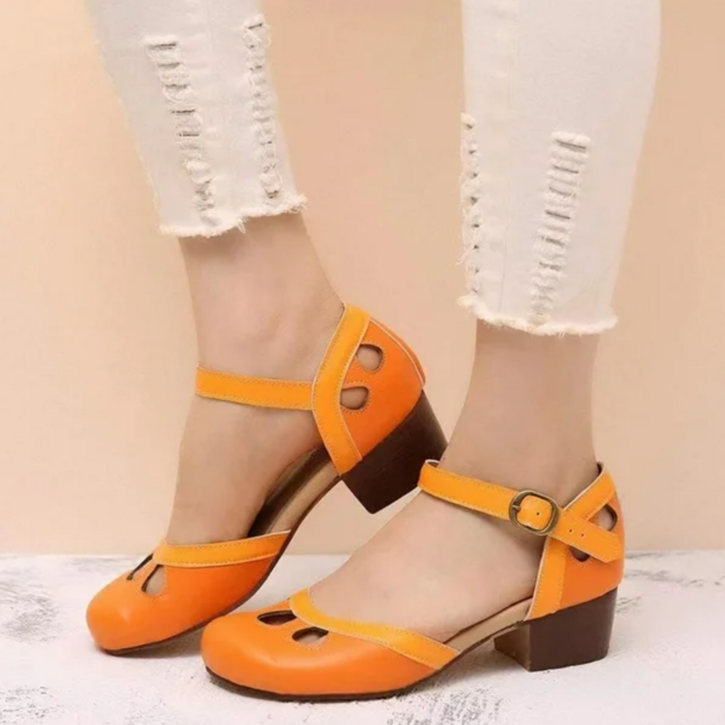 Women¡¯s Mary Jane Pumps Vintage Square Toe Block Heel