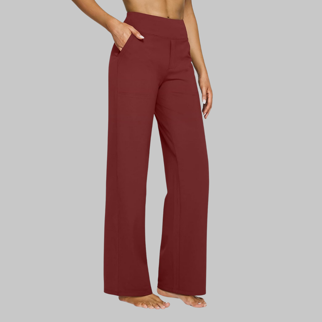 Women's High-Waist Straight-Leg Trousers With Side Pockets