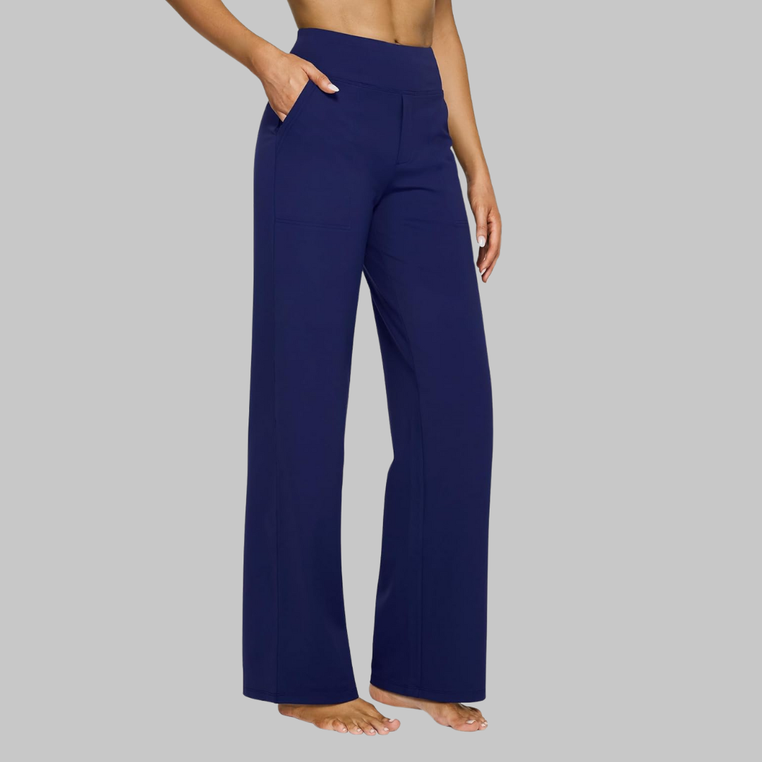 Women's High-Waist Straight-Leg Trousers With Side Pockets