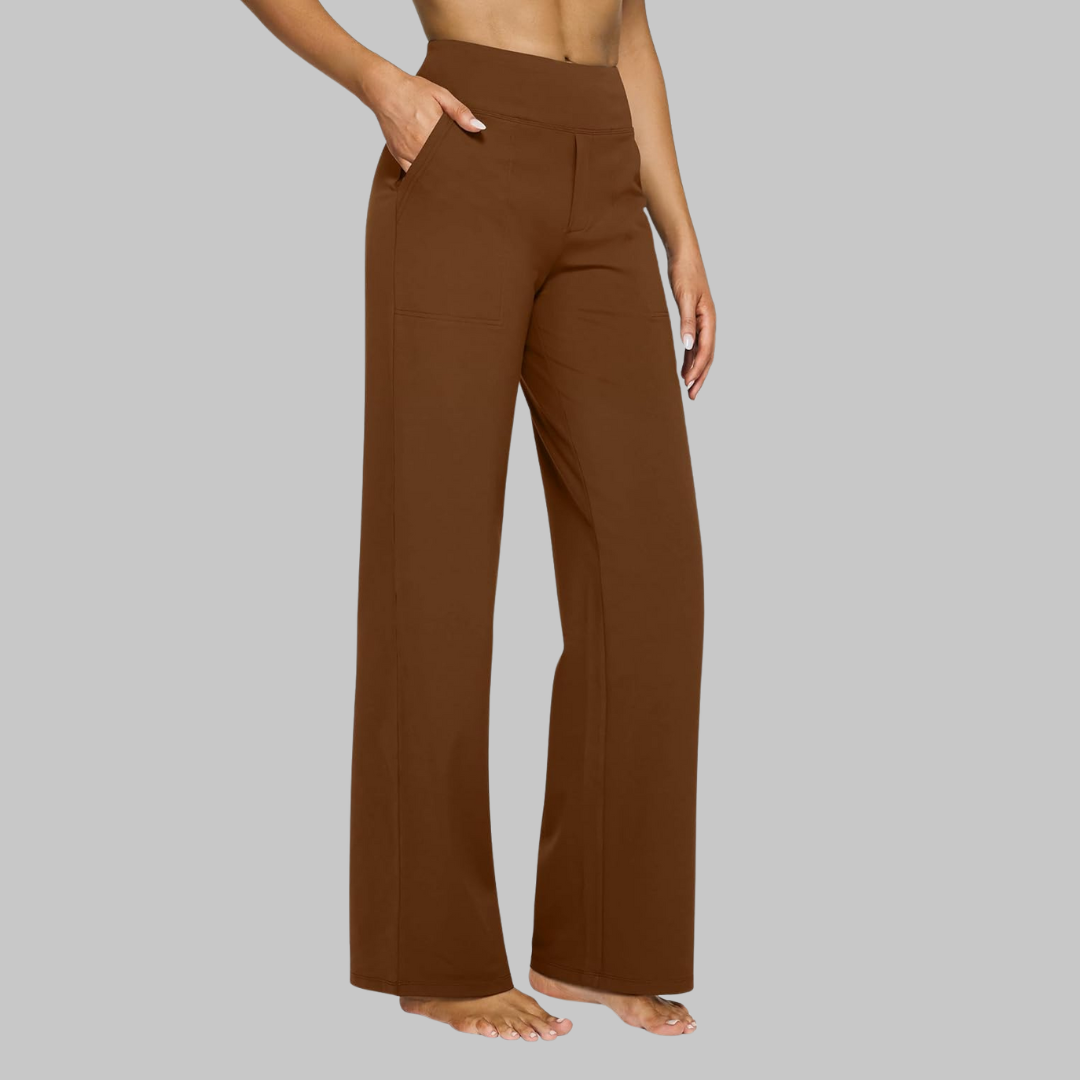 Women's High-Waist Straight-Leg Trousers With Side Pockets