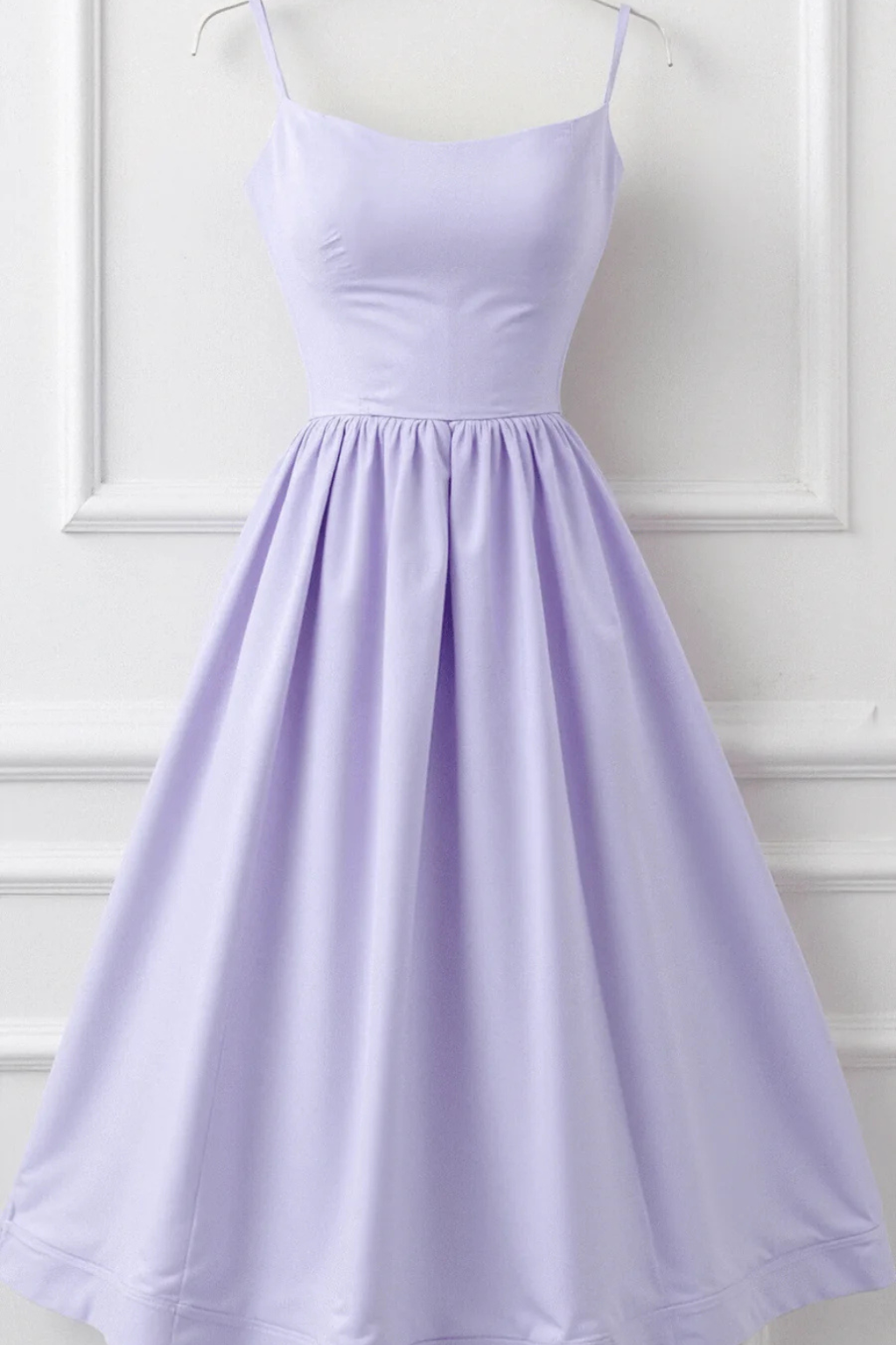 Women’s Midi Dress with Scoop Neckline and Gathered A-Line Skirt