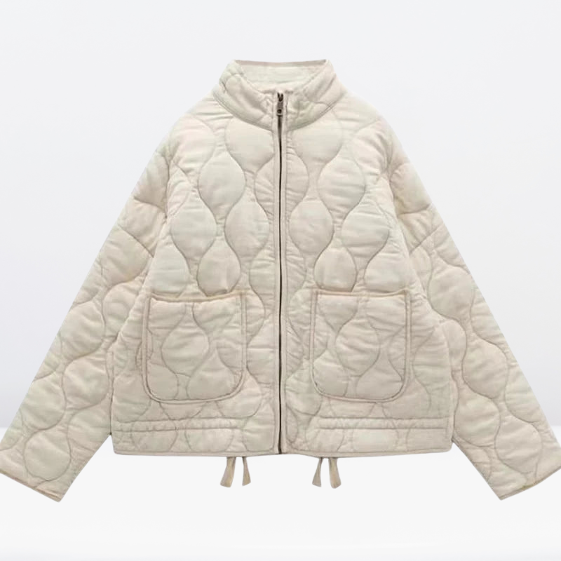 Women's Quilted Jacket with Drawstring Waist