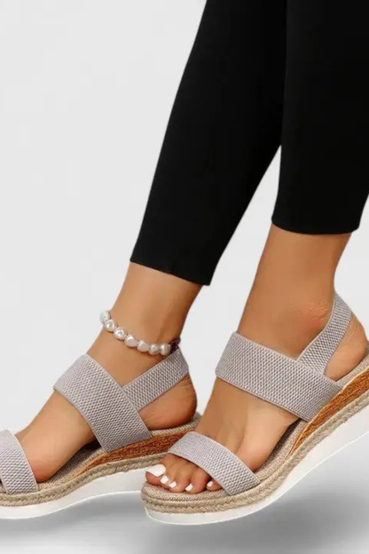 Women's Orthopedic Elastic Strap Espadrille Wedge Sandals