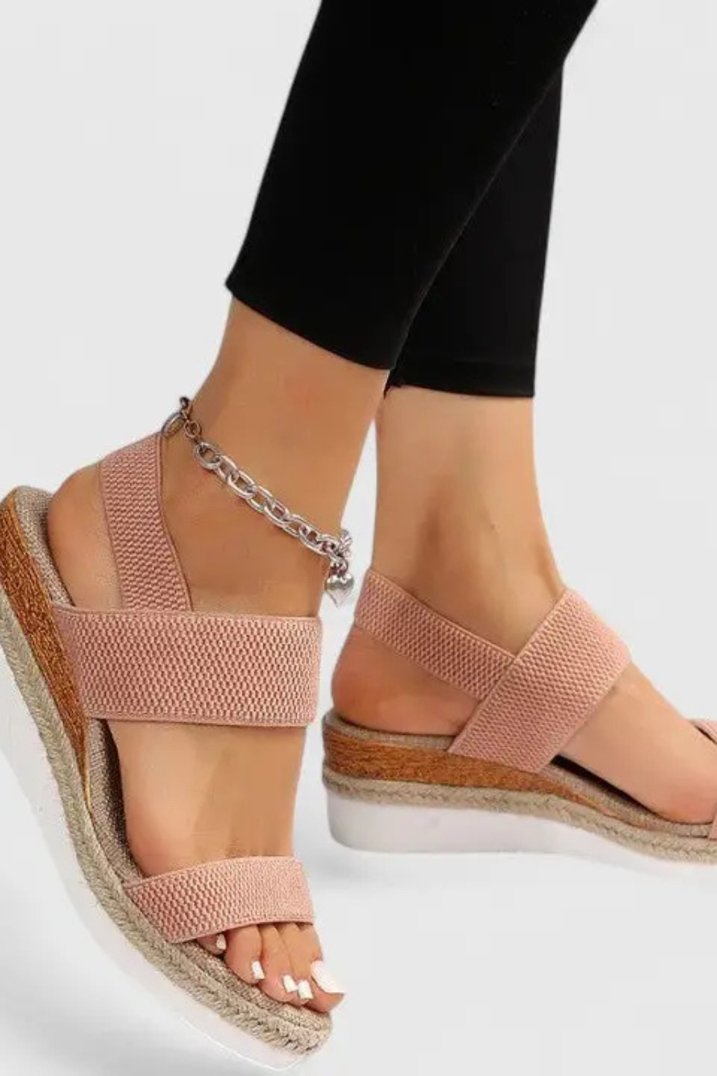 Women's Orthopedic Elastic Strap Espadrille Wedge Sandals