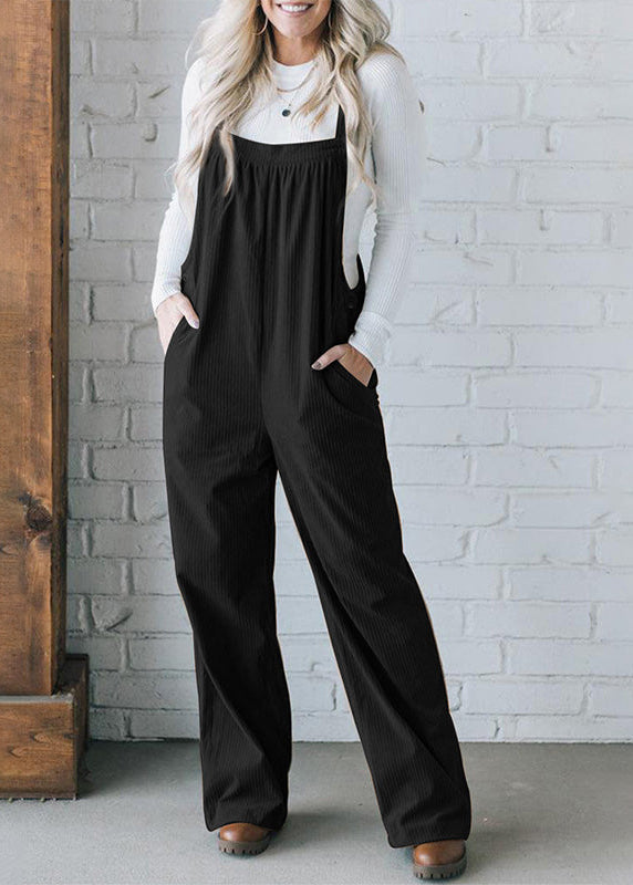 Ceylan Women’s Corduroy Overalls with Relaxed Wide Leg