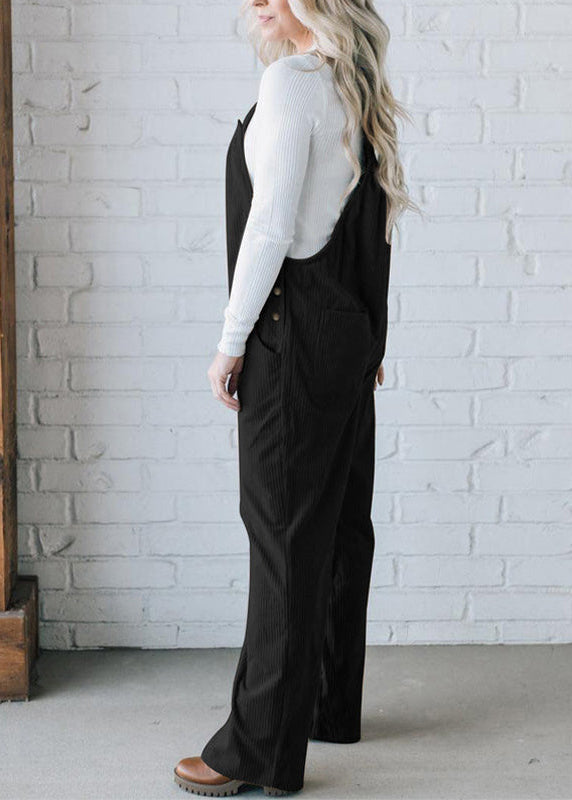 Ceylan Women’s Corduroy Overalls with Relaxed Wide Leg