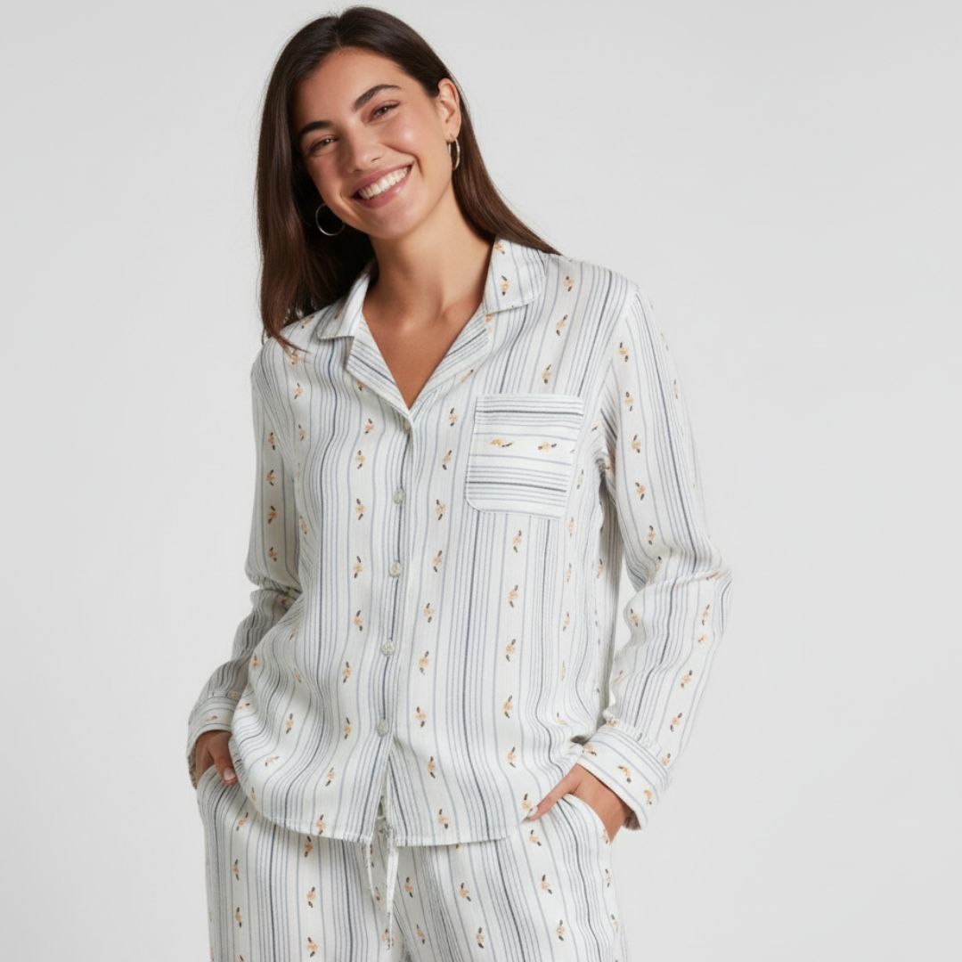 Ceylan Women’s Muslin Pajama Set Soft Cotton Gauze Lounge