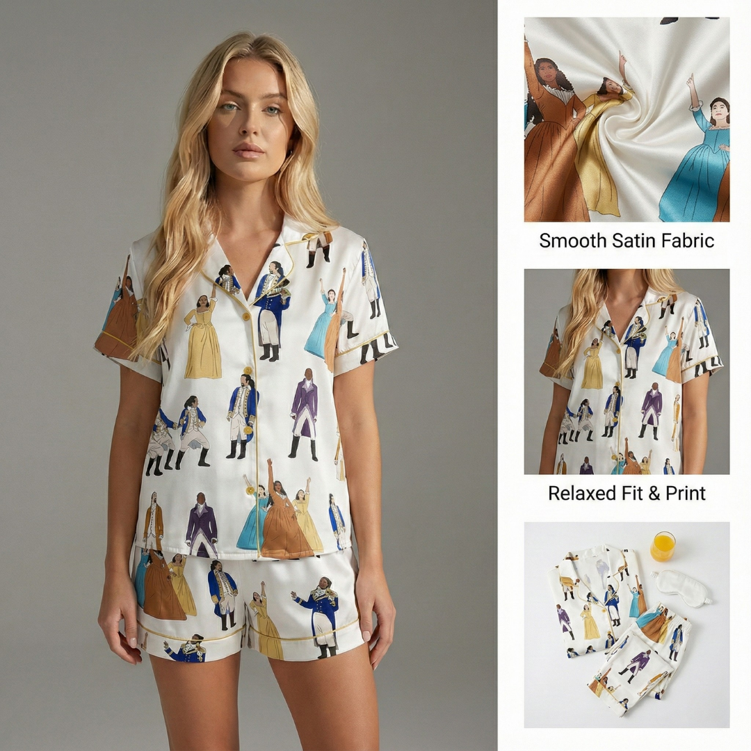 Ceylan Women’s Pajama Set with Hamilton Broadway Print