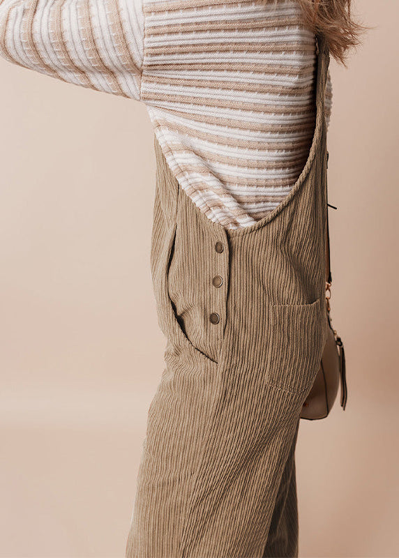 Ceylan Women’s Corduroy Overalls with Relaxed Wide Leg