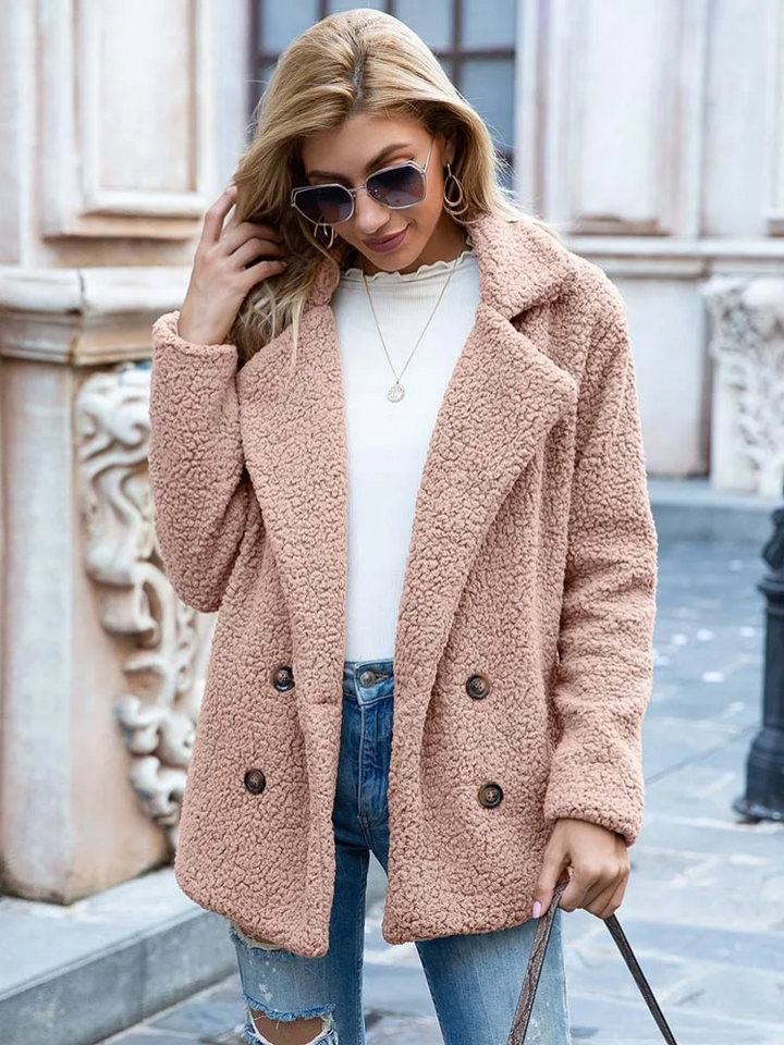 Women's Teddy Blazer with Notched Lapels and Button Front
