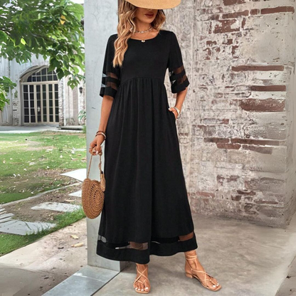 Women's Flattering Tummy-Smoothing Midi Dress with Relaxed Fit for All-Day Comfort