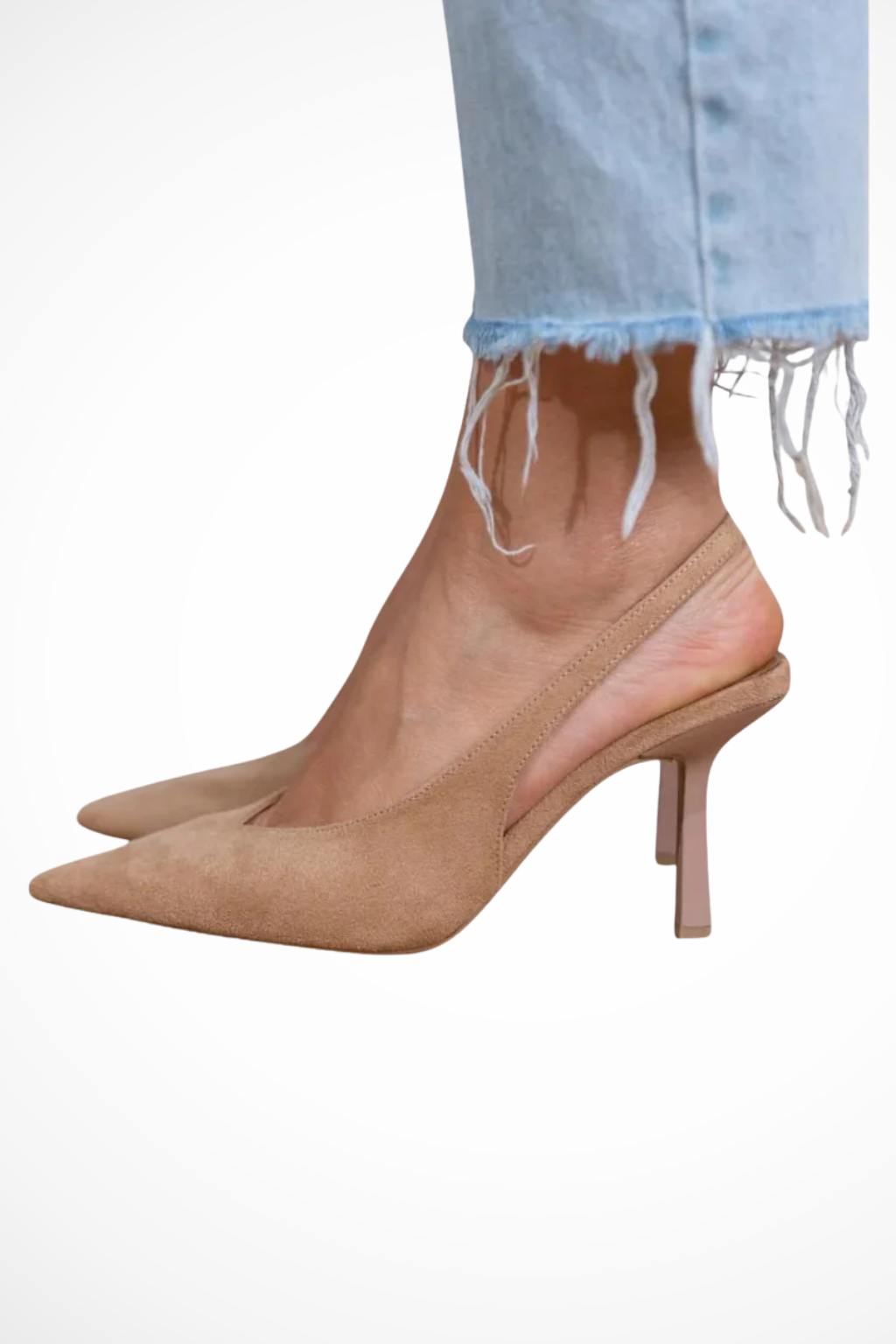 Women's Pointed Toe Suede Orthopedic Slingback Heels