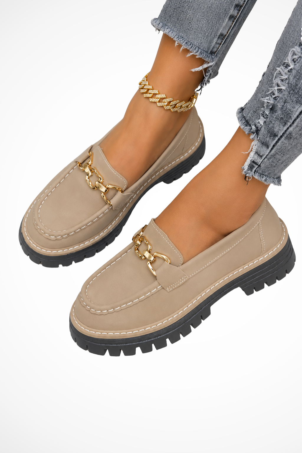 Women's Chain Detail Chunky Orthopedic Loafers