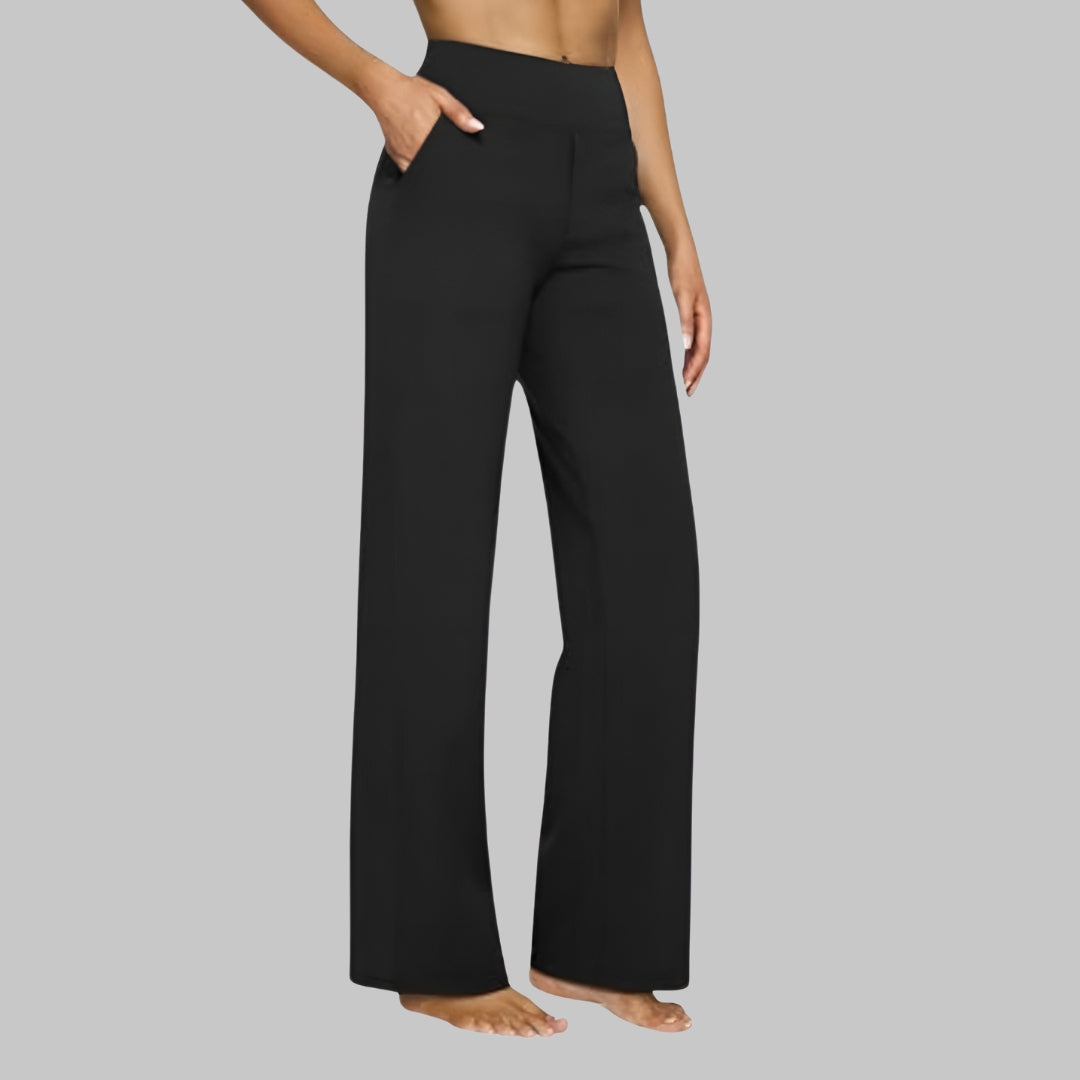 Women's High-Waist Straight-Leg Trousers With Side Pockets