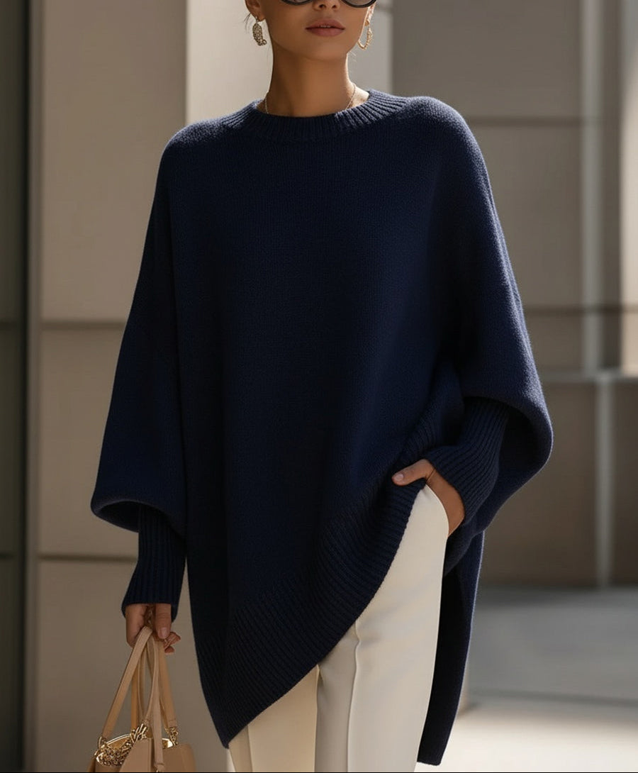Women's Oversized Longline Poncho Sweater