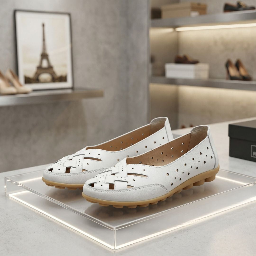 Women¡¯s Orthopedic Loafer Flats with Breathable Laser Cut Leather