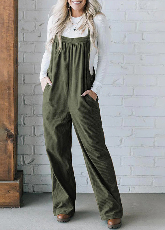 Ceylan Women’s Corduroy Overalls with Relaxed Wide Leg