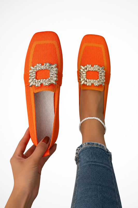 Women's Embellished Square Toe Orthopedic Loafers