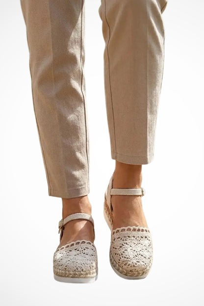 Women's Orthopedic Crochet Ankle Strap Espadrille Wedges