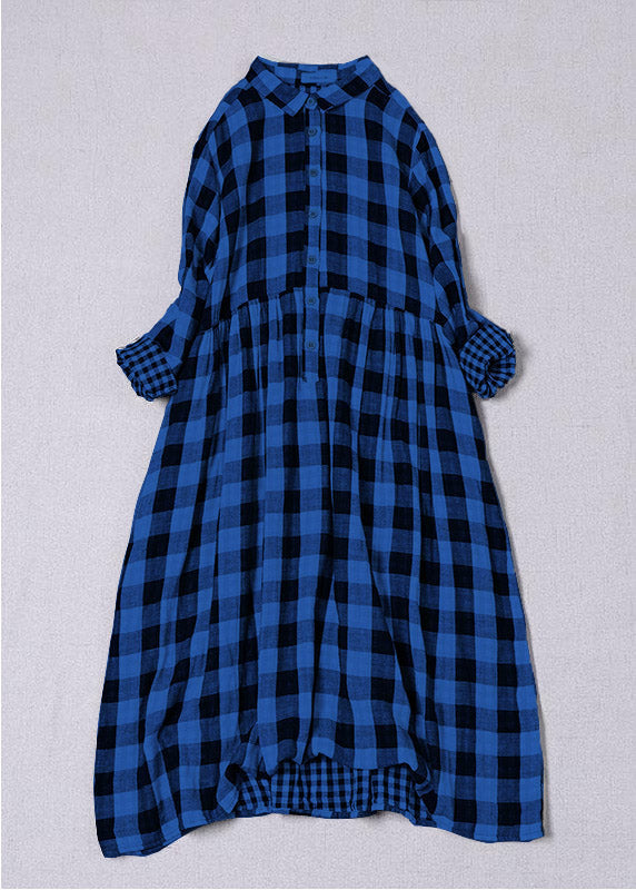 Women’s Midi Dress with Peter Pan Collar and Functional Side Pockets